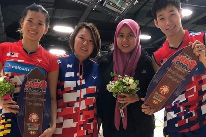  Unggahan Insatgram Chan Peng Soon usai menjuarai US Open 2018 pada Senin (18/6/2018) dini hari bersama Goh Liu Ying dan tim Malaysia. 