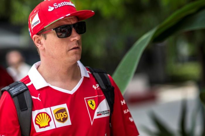 Kimi Raikonnen, pebalap Ferrari, kala persiapan menuju balapan Formula 1 GP Sepang, Malaysia, pada Kamis (28/9/2017). 