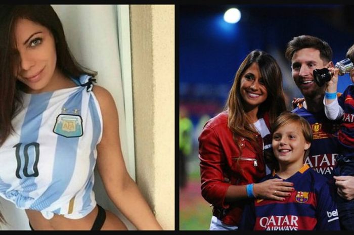 Akun Instagram Miss Bumbum asal Brasil, Suzy Cortez (kiri), diblokir oleh pasangan Lionel Messi, Antonella Roccuzzo.