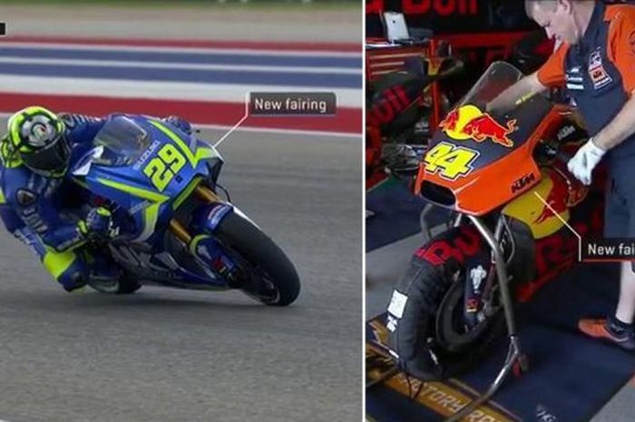 Winglet di motor Andrea Iannone (kiri) dan Pol Espargaro, dibutuhkan di COTA.