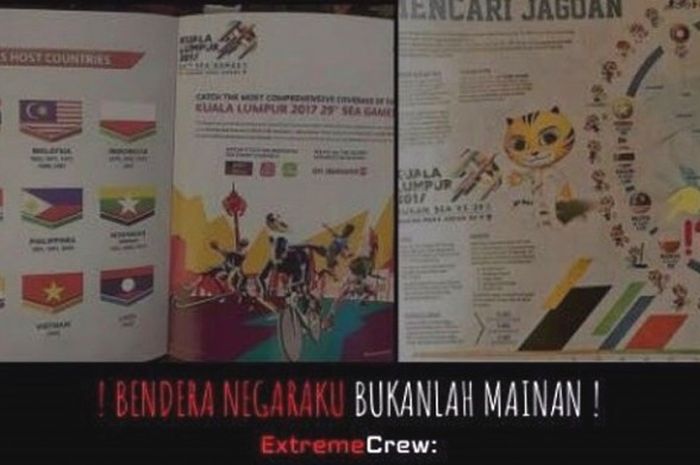 Tampilan situs-situs Malaysia yang menjadi sasaran retas setelah terjadi insiden terbaliknya bendera Merah Putih dalam buku panduan SEA Games 2017 di Malaysia.