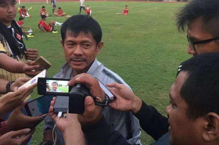 Pelatih timnas U-19 Indonesia, Indra Sjafri setelah laga uji coba versus Persibara Banjarnegara.