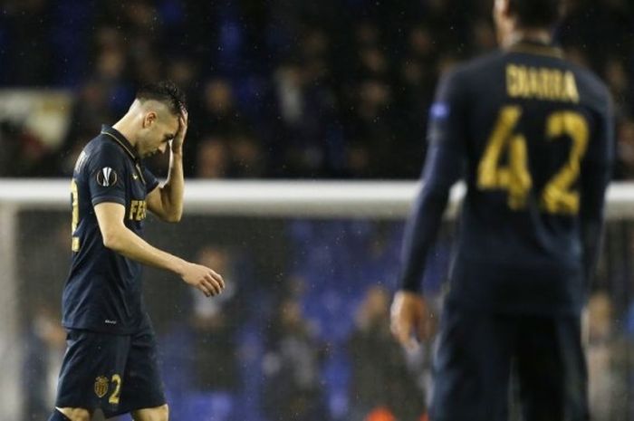 Penyerang AS Monaco, Stephan El Shaarawy, meninggalkan lapangan setelah laga Liga Europa kontra Tottenham di White Hart Lane pada 10 Desember 2015.