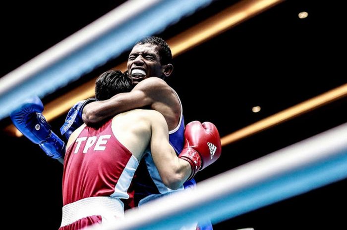 Mario Blasius Kali, salah satu petinju yang memuaskan ekspektasi pelatih di test event tinju Asian Games 2018.