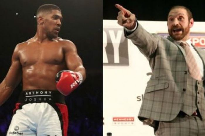  Anthony Joshua (kiri) dan Tyson Fury (kanan).  