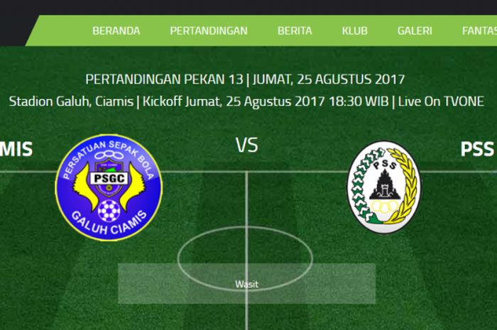 Laga PSGC Ciamis kontra PSS Sleman di stadion Galuh, Ciamis Jumat (25/8/2017)