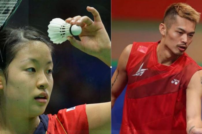 Nozomi Okuhara (kiri) dan Lin Dan (kanan)