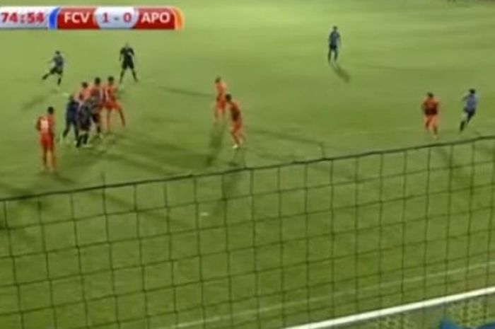 Gol bek FC Viitorul, Cristian Ganea, melalui tendangan bebas