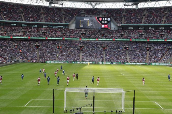 Wembley Stadium saat menggelar laga Community Shield pada Minggu (6/8/2017)