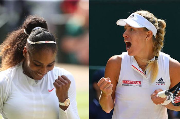 Serena Williams akan berhadapan dengan Angelique Kerber pada partai final Wimbledon 2018 nomor tunggal putri.
