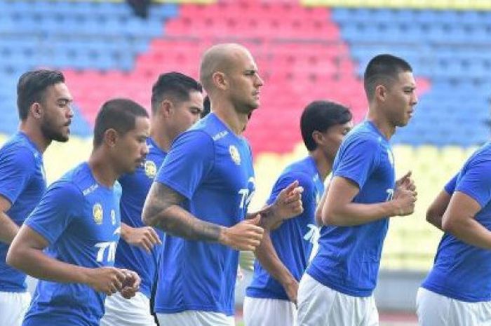 Kiko Insa saat latihan bersama Timnas Malaysia di Stadion Hang Jebat, Melaka, Malaysia, Rabu (16/8/2017).