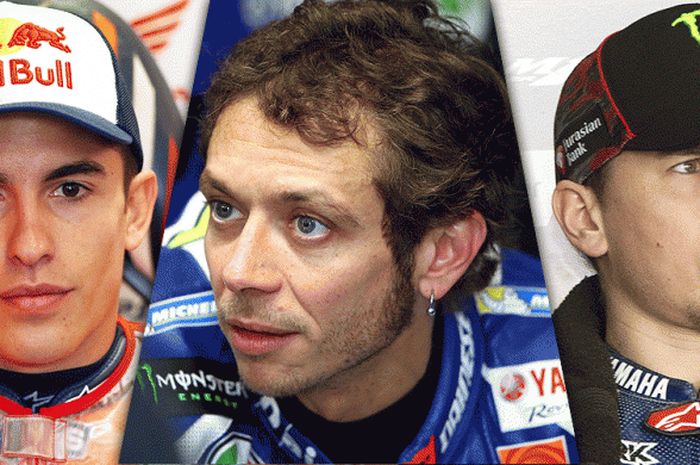 Marc Marquez, Valentino Rossi, dan Jorge Lorenzo, para penguasa MotoGP.