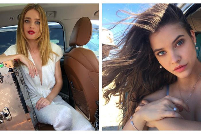 Kolase foto Natalia Vodianova (kiri) dan Barbara Palvin 