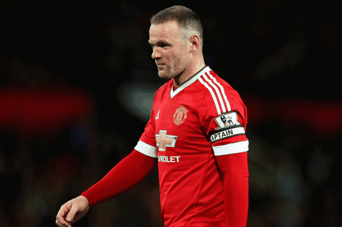 Penyerang Manchester United, Wayne Rooney, dalam laga Premier League kontra Crystal Palace di Old Trafford, 20 April 2016. 