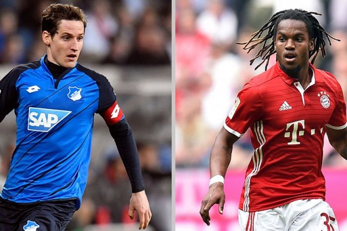 Sebastian Rudy (kiri) dan Renato Sanches, disebut-sebut kandidat pengisi posisi sepeninggal Xabi Alonso di Bayern Muenchen.