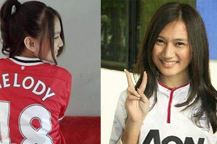 Melody JKT48 berkostum Manchester United