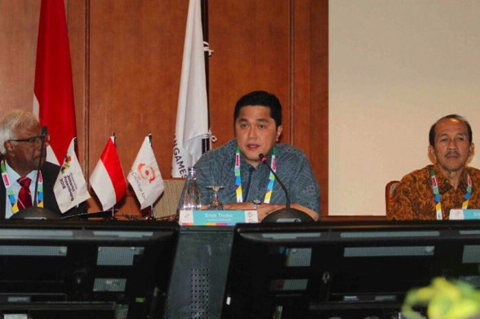 Erick Thohir saat mempimpin Pertemuan rutin OCA Medical Services Committee & Anti-Doping Commision yang diadakan  pada 4-6 Agustus 2017 di Jakarta dan pada 7 Agustus di Palembang.