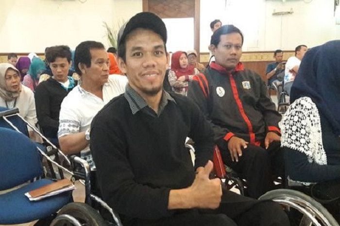 Suban, atlet bulutangkis kursi roda andalan dari DKI Jakarta. 
