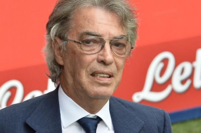 Massimo Moratti saat menghadiri pertandingan Inter Milan lawan Genoa di Liga Italia di Stadion Giuseppe Meazza, Milan, 25 Agustus 2013.