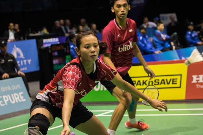 Annisa Saufika (depan) dan Ronald Alexander pada gelaran SKYCITY New Zealand Open 2017 pada 01-06 Agustus 2017