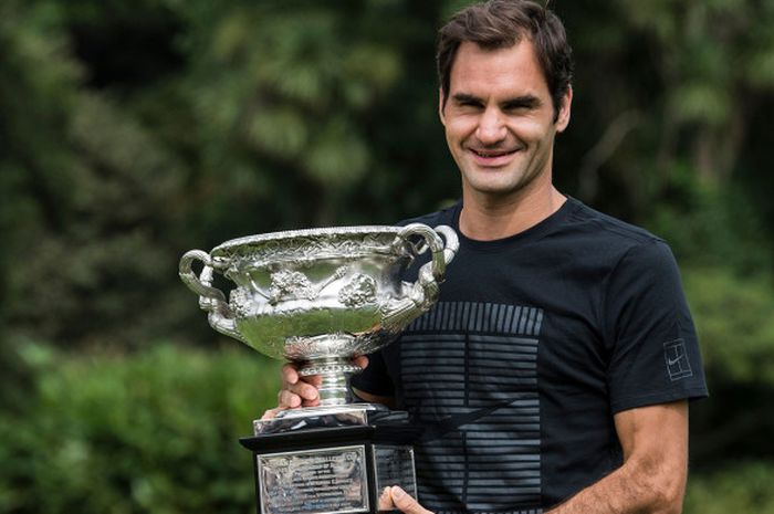 Roger Federer Merayakan Titel Grand Slam ke-20 nya pada 29 Januari 2018. 