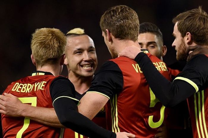 Timnas BElgia dalam laga persahabatan kontra Italia, 13 November 2015