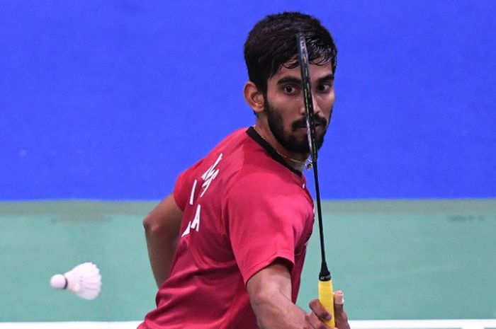 Pebulu tangkis tunggal putra India, Kidambi Srikanth, pada babak kedua India Open di Siri Fort Indoor Stadium, Kamis (1/2/2018).