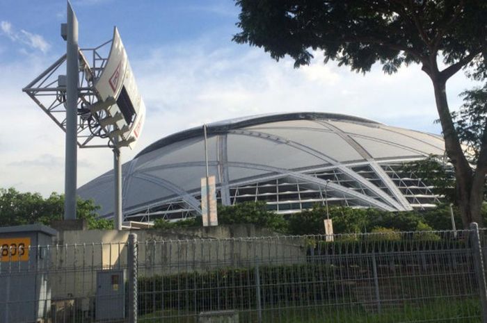 Stadion Nasional, Singapura, tempat berlangsungnya laga timnas Indonesia melawan Singapura pada Jumat (9/11/2018).