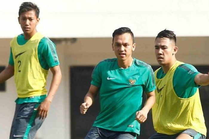 Rahmad Hidayat (tengah), dalam sesi seleksi timnas Indonesia.