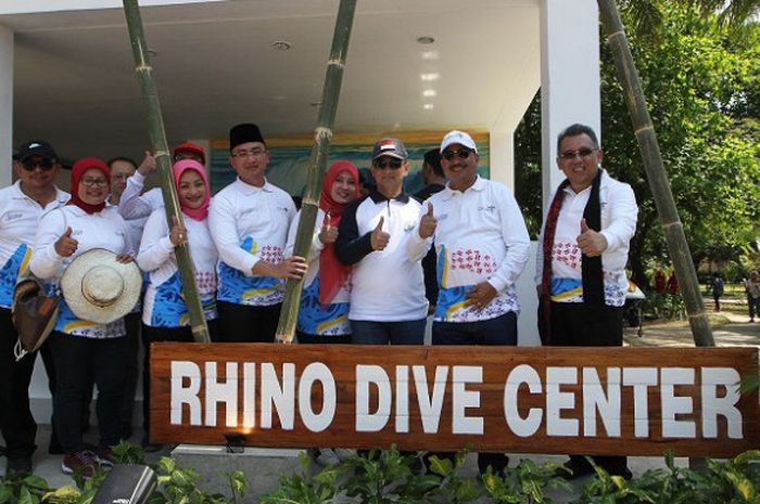 Menteri Pariwisata Arief Yahya saat meresmikan Rhino Dive Center di Tanjung Lesung, Banten, Jumat (28/9/2018).