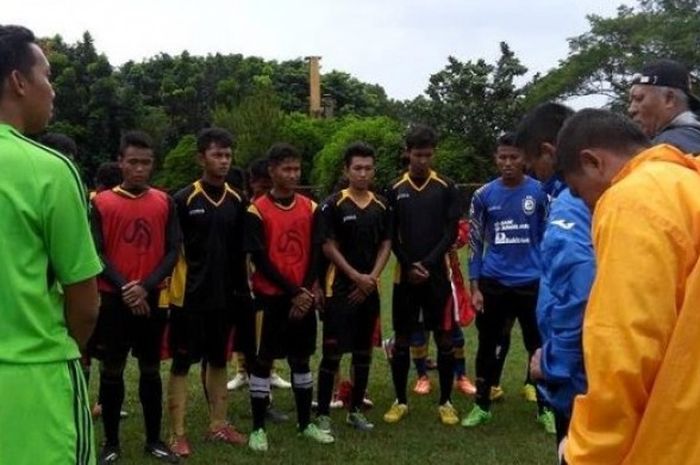 Para pemain tim Sumsel yang dipersiapkan ke PON 2016 dalam sebuah sesi latihan di Palembang. 
