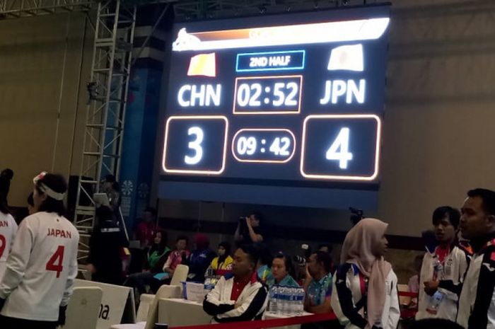 Hasil laga goal ball antara tim putri Jepang vs China yang digelar di Balai Kartini, Jakarta, pada Minggu (7/10/2018).