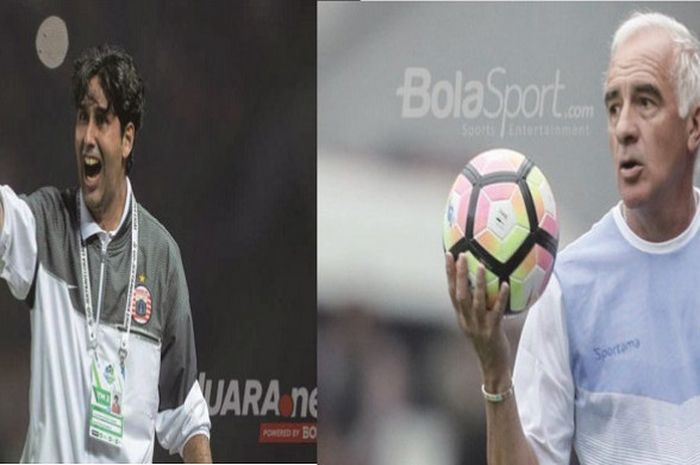  Pelatih Persja Jakarta, Stefano Cugurra dan pelatih Persib Bandung, Roberto Carlos Mario Gomez 