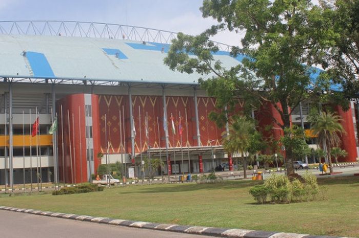 Suasana Stadion Sriwijaya yang akan digunakan untuk pertandingan cabang olahraga Sepakbola Asian Games 2018. 