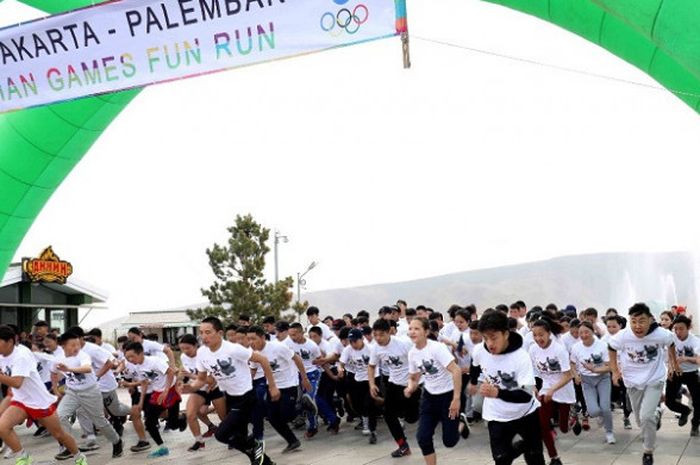 Asian Games Fun Run Ulaanbaatar, Mongolia di Undesnii Tsetserlegt Khureelen, Minggu (13/5/2018).