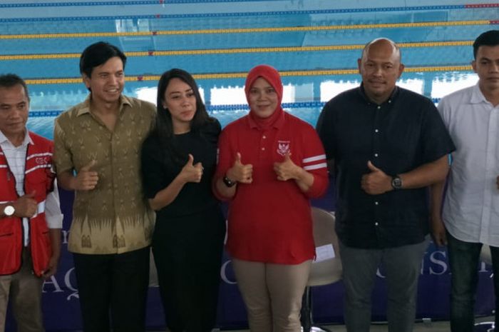 Pengurus Besar Persatuan Renang Seluruh Indonesia (PB PRSI) meresmikan ajang Indonesia Open Aquatic Championship (IOAC) 2018 di Stadion Akuatik Gelora Bung Karno, Senayan, Jakarta, Kamis (29/11/2018).