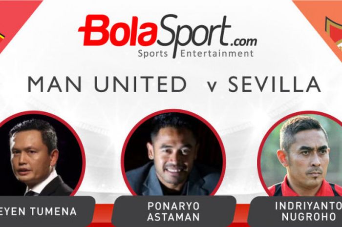 Tiga mantan pemain timnas Indonesia memprediksi hasil pertandingan Manchester United vs Sevilla.