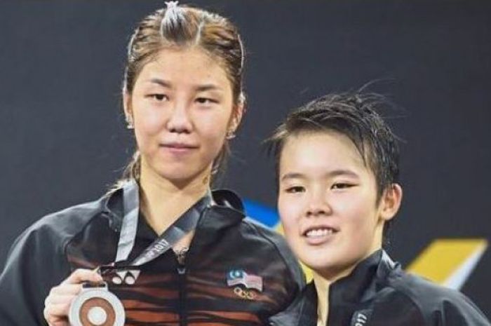 Pebulu tangkis tunggal putri Malaysia, Soniia Cheah (kiri) dan Goh Jin Wei (kanan).