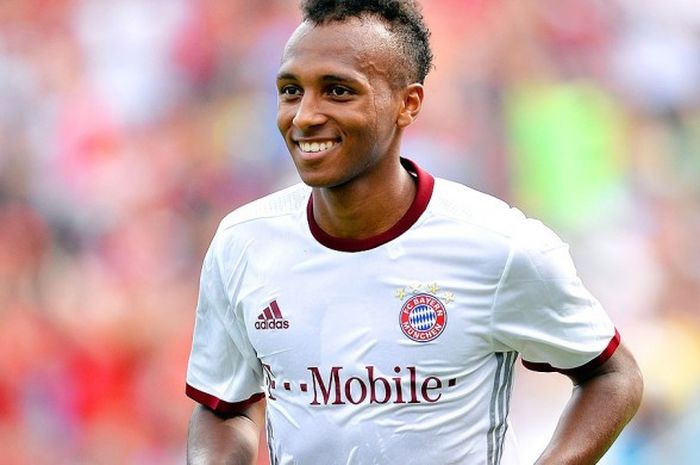 Gelandang Bayern Muenchen, Julian Green, tersenyum usai mencetak gol ke gawang Inter Milan dalam laga International Champions Cup di Stadion Bank of America, Charlotte, North Carolina, AS, pada 30 Juli 2016.