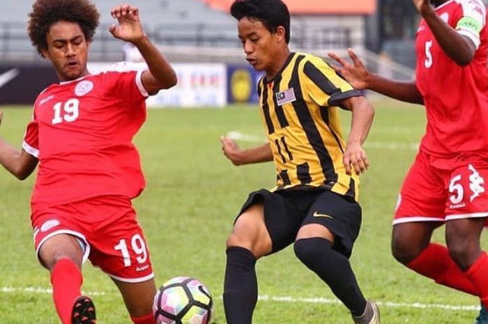 Luqman Hakim saat membela timnas U-16 Malaysia di laga uji coba.