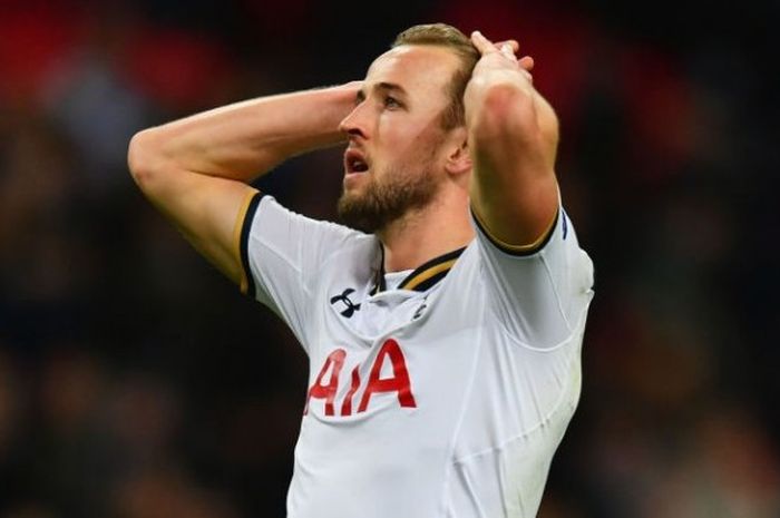 Reaksi Harry Kane dalam laga Liga Champions leg ke II antara Tottenham Hotspur kontra KAA Gent di Wembley Stadium, 23 Februari 2017, London, Inggris. 