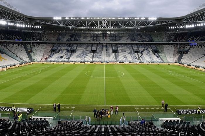 Lansekap Juventus Stadium untuk kualifikasi FIFA 2018 Cup antara Italia melawan Spanyol, 06 Oktober 2016. 
