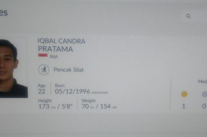 Pesilat Indonesia peraih medali emas kelas D: 60-65 kg Asian Games 2018, Iqbal Candra Pratama.