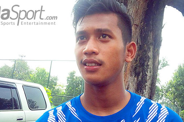 Pemain muda Persib, Indra Mustafa saat ditemui di Stadion Siliwangi, Kota Bandung, Rabu (21/3/2018).