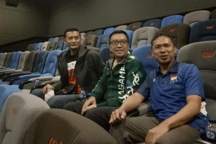 Menteri Pemuda dan Olahraga Indonesia, Imam Nahrawi, dalam acara nonton bareng atlet di CGV Pasific Place, Jakarta, Rabu (1/8/2018)