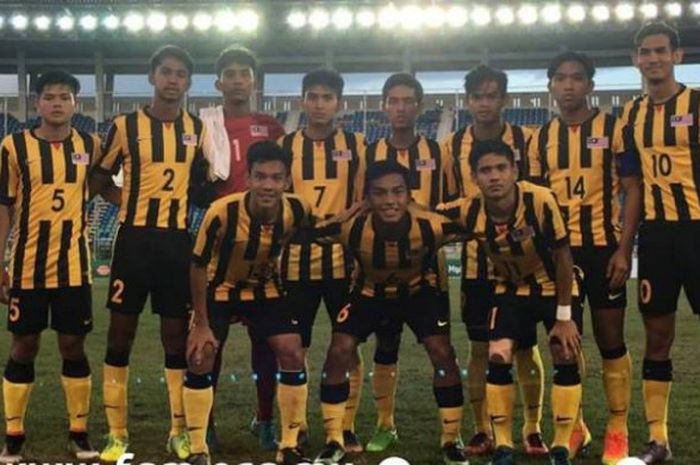 Timnas U-19 Malaysia jelang laga lawan timnas U-19 Kamboja pada laga Grup A fase penyisihan Piala AFF U-18 2017 di Stadion Thuwunna, Yangon, Myanmar, Minggu 910/9/2017) sore. 