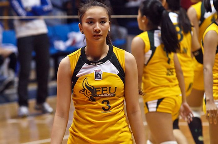 Mantan pemain timnas voli putri Filipina, Rachel Anne Daquis ketika berseragam tim Far Eastern University, Filipina.