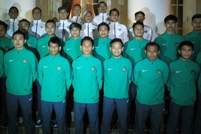 Pelepasan timnas futsal Indonesia untuk mengikuti CFA International Futsal Tournament 2016 di Changshu, China di kediaman Ketum FFI, Hary Tanoesoedibjo, di Jalan Ciranjang, Jakarta Selatan, Senin (22/8/2016) malam.