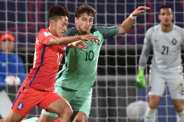 Lee Seung-woo saat membela tim muda Korsel dalam laga Piala Dunia U-20 2017 kontra Portugal