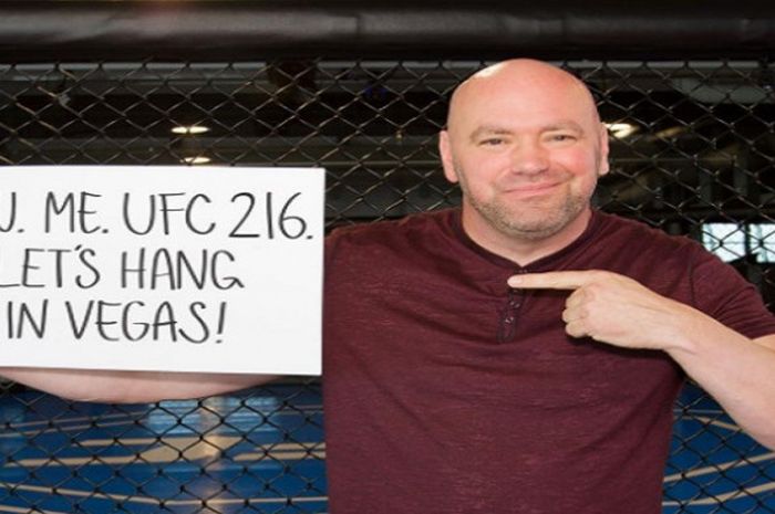 Prsiden UFC, Dana White, saat mempromosikan ajang UFC 216 yang akan digelar di Las Vegas.